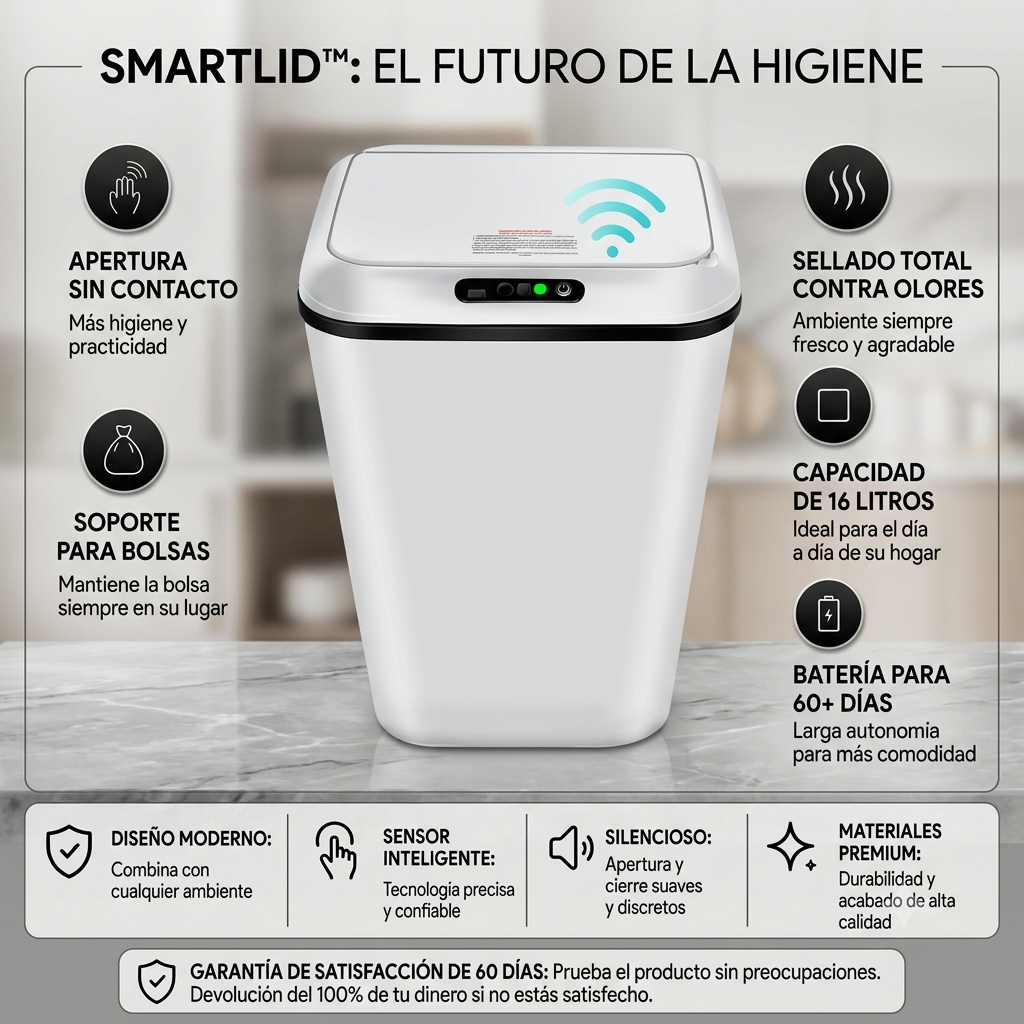SmartLid™ Basurero Inteligente [Ábrelo Sin Tocar con las Manos]